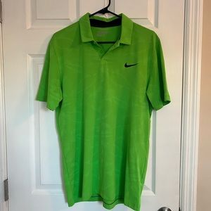 Men’s Nike neon green golf shirt, size medium